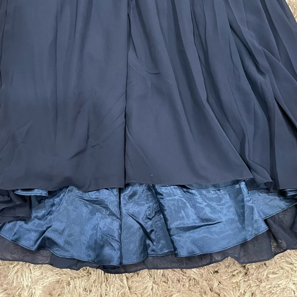 Mac Duggal 55147 Midnight Blue Sleeveless Gown 2 - Picture 4 of 8